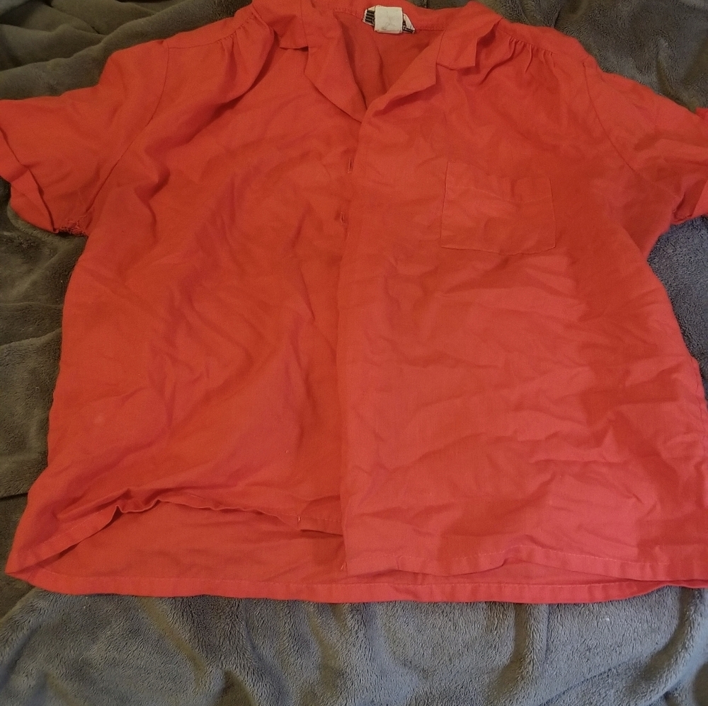 Red vintage cotton blouse